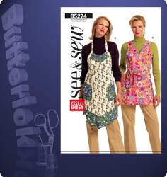 5274 ECONO EZ WRAP/TIED/POCKET APRONS PATTERN 8-18